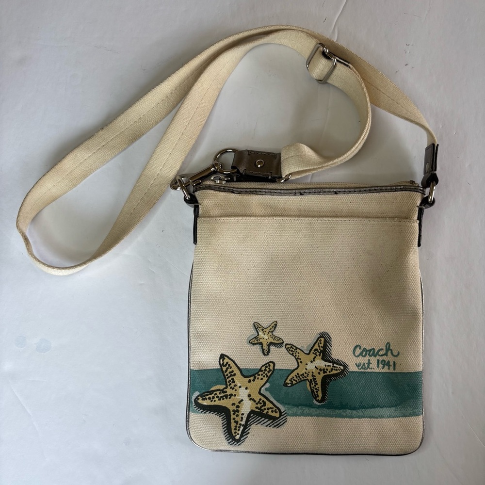 Coach Canvas Starfish Print Crossbody Bag
